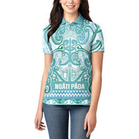 Aotearoa Iwi Ngati Paoa Women Polo Shirt Maori Wharenui House Tribal Pattern