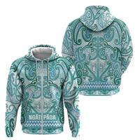 Aotearoa Iwi Ngati Paoa Zip Hoodie Maori Wharenui House Tribal Pattern