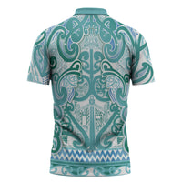 Aotearoa Iwi Ngati Paoa Zipper Polo Shirt Maori Wharenui House Tribal Pattern
