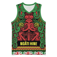 Aotearoa Iwi Ngati Hine Basketball Jersey Maori Wharenui House Tribal Pattern