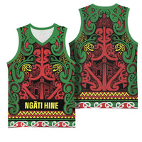 Aotearoa Iwi Ngati Hine Basketball Jersey Maori Wharenui House Tribal Pattern