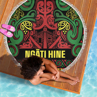 Aotearoa Iwi Ngati Hine Beach Blanket Maori Wharenui House Tribal Pattern