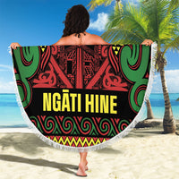 Aotearoa Iwi Ngati Hine Beach Blanket Maori Wharenui House Tribal Pattern