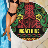 Aotearoa Iwi Ngati Hine Beach Blanket Maori Wharenui House Tribal Pattern