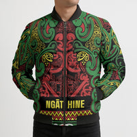Aotearoa Iwi Ngati Hine Bomber Puffer Jacket Maori Wharenui House Tribal Pattern