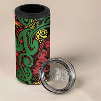 Aotearoa Iwi Ngati Hine 4 in 1 Can Cooler Tumbler Maori Wharenui House Tribal Pattern