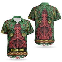 Aotearoa Iwi Ngati Hine Couples Matching Long Sleeve Bodycon Dress and Hawaiian Shirt Maori Wharenui House Tribal Pattern