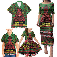 Aotearoa Iwi Ngati Hine Family Matching Puletasi and Hawaiian Shirt Maori Wharenui House Tribal Pattern