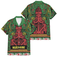 Aotearoa Iwi Ngati Hine Family Matching Puletasi and Hawaiian Shirt Maori Wharenui House Tribal Pattern