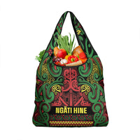 Aotearoa Iwi Ngati Hine Grocery Bag Maori Wharenui House Tribal Pattern