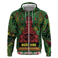 Aotearoa Iwi Ngati Hine Hoodie Maori Wharenui House Tribal Pattern