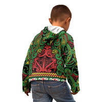Aotearoa Iwi Ngati Hine Kid Hoodie Maori Wharenui House Tribal Pattern