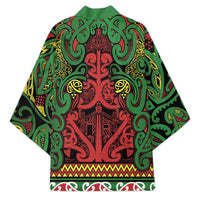 Aotearoa Iwi Ngati Hine Kimono Maori Wharenui House Tribal Pattern