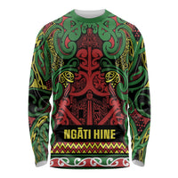 Aotearoa Iwi Ngati Hine Long Sleeve Shirt Maori Wharenui House Tribal Pattern