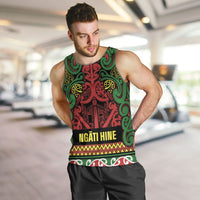 Aotearoa Iwi Ngati Hine Men Tank Top Maori Wharenui House Tribal Pattern