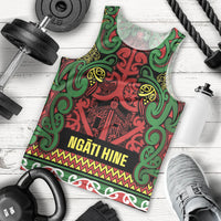 Aotearoa Iwi Ngati Hine Men Tank Top Maori Wharenui House Tribal Pattern