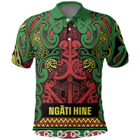 Aotearoa Iwi Ngati Hine Polo Shirt Maori Wharenui House Tribal Pattern