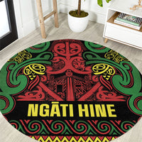 Aotearoa Iwi Ngati Hine Round Carpet Maori Wharenui House Tribal Pattern