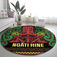 Aotearoa Iwi Ngati Hine Round Carpet Maori Wharenui House Tribal Pattern