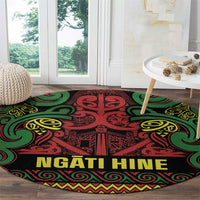 Aotearoa Iwi Ngati Hine Round Carpet Maori Wharenui House Tribal Pattern