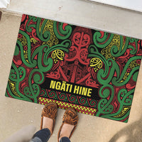 Aotearoa Iwi Ngati Hine Rubber Doormat Maori Wharenui House Tribal Pattern