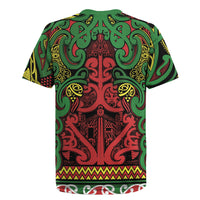 Aotearoa Iwi Ngati Hine Rugby Jersey Maori Wharenui House Tribal Pattern
