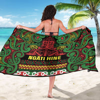 Aotearoa Iwi Ngati Hine Sarong Maori Wharenui House Tribal Pattern