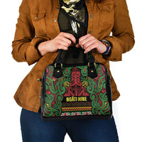 Aotearoa Iwi Ngati Hine Shoulder Handbag Maori Wharenui House Tribal Pattern