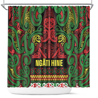 Aotearoa Iwi Ngati Hine Shower Curtain Maori Wharenui House Tribal Pattern
