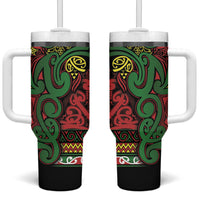 Aotearoa Iwi Ngati Hine Tumbler With Handle Maori Wharenui House Tribal Pattern