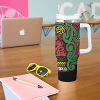 Aotearoa Iwi Ngati Hine Tumbler With Handle Maori Wharenui House Tribal Pattern