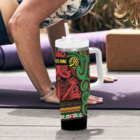 Aotearoa Iwi Ngati Hine Tumbler With Handle Maori Wharenui House Tribal Pattern