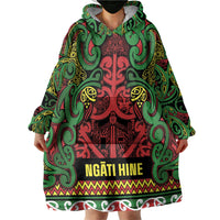Aotearoa Iwi Ngati Hine Wearable Blanket Hoodie Maori Wharenui House Tribal Pattern