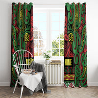 Aotearoa Iwi Ngati Hine Window Curtain Maori Wharenui House Tribal Pattern