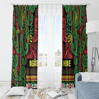 Aotearoa Iwi Ngati Hine Window Curtain Maori Wharenui House Tribal Pattern