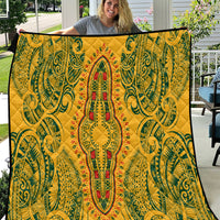 Africa Dashiki Quilt African Tribal Art Mixed Polynesian Tattoo Gold Color Unique LT9 Gold - Polynesian Pride