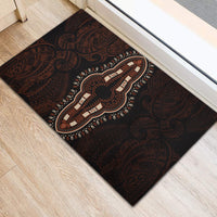 Africa Dashiki Rubber Doormat African Tribal Art Mixed Polynesian Tattoo Red Color Unique LT9 - Polynesian Pride