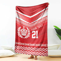 Custom Mate Ma'a Tonga Heritage Blanket Pacific Tribal Rugby Red Edition - Polynesian Pride