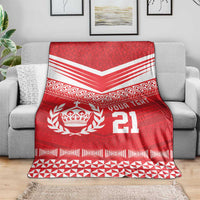 Custom Mate Ma'a Tonga Heritage Blanket Pacific Tribal Rugby Red Edition - Polynesian Pride