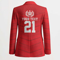 Custom Mate Ma'a Tonga Heritage Blazer Pacific Tribal Rugby Red Edition - Polynesian Pride
