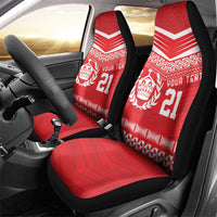 Custom Mate Ma'a Tonga Heritage Car Seat Cover Pacific Tribal Rugby Red Edition - Polynesian Pride