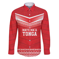 Custom Mate Ma'a Tonga Heritage Family Matching Mermaid Dress and Hawaiian Shirt Pacific Tribal Rugby Red Edition - Polynesian Pride