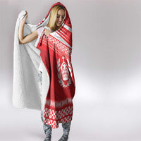 Custom Mate Ma'a Tonga Heritage Hooded Blanket Pacific Tribal Rugby Red Edition - Polynesian Pride