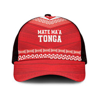 Mate Ma'a Tonga Heritage Mesh Trucker Cap Pacific Tribal Rugby Red Edition LT9 One Size Black Red - Polynesian Pride