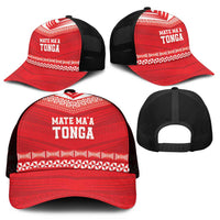 Mate Ma'a Tonga Heritage Mesh Trucker Cap Pacific Tribal Rugby Red Edition LT9 - Polynesian Pride