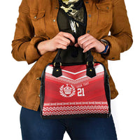 Custom Mate Ma'a Tonga Heritage Shoulder Handbag Pacific Tribal Rugby Red Edition - Polynesian Pride