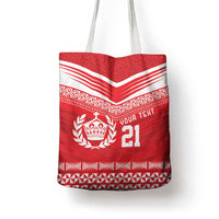 Custom Mate Ma'a Tonga Heritage Tote Bag Pacific Tribal Rugby Red Edition - Polynesian Pride
