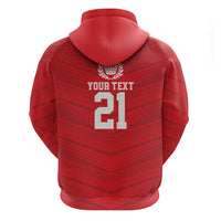 Custom Mate Ma'a Tonga Heritage Zip Hoodie Pacific Tribal Rugby Red Edition - Polynesian Pride