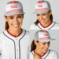Mate Ma'a Tonga Heritage Baseball Net Cap Pacific Tribal Rugby White Edition LT9 - Polynesian Pride