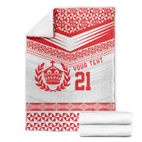 Custom Mate Ma'a Tonga Heritage Blanket Pacific Tribal Rugby White Edition - Polynesian Pride